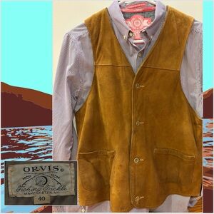 Vintage Orvis Brown Suede Leather Vest